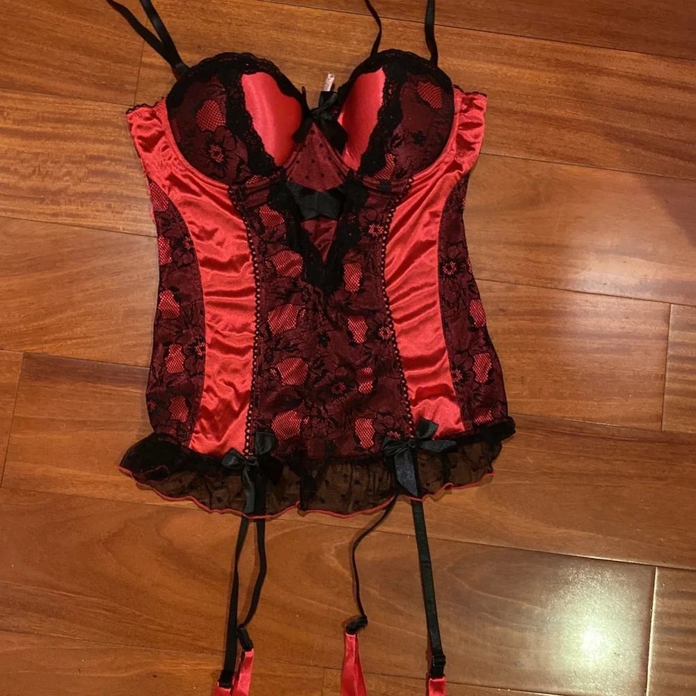 Corset Lingerie- Lace Pink Black